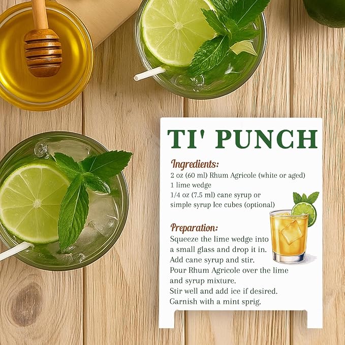 Ti' Punch Recipe Rustic Bar Decor for Home Cafe Farmhouse Cocktail Sign for Kitchen Bar Cart Accessories Mixology Christmas Gift for Bartender Men Women New Couple - 5.59 x 4.33 inch Acrylic Sign - Image 5