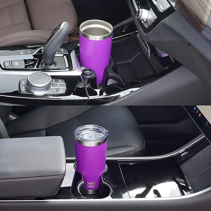 WETOWETO 20oz Insulated Stainless Steel Tumbler, Double Wall Vacuum Leak-proof Travel Coffee Mug, Powder Coated Water Cup (Purple, 1 Pack)