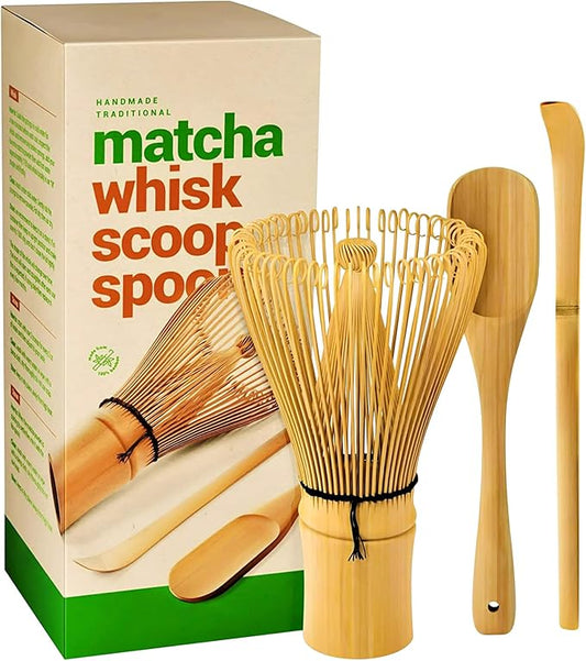 Bamboo Matcha Blender, Utensils Set With Whisk and Tea Accessories