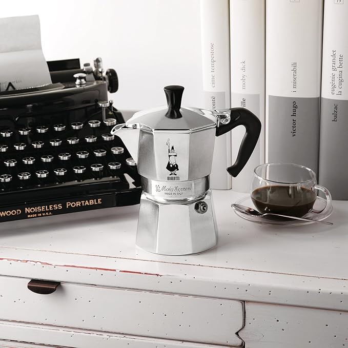 Bialetti 6-Cup Moka Express Espresso Maker Machine, Silver, 300 Milliliters, Includes 6 Gaskets & 2 Filters