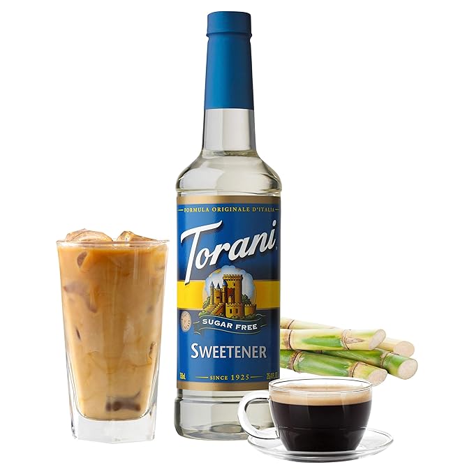 Torani Sugar Free Sweetener Syrup, 25.4 fl oz (Pack of 4)