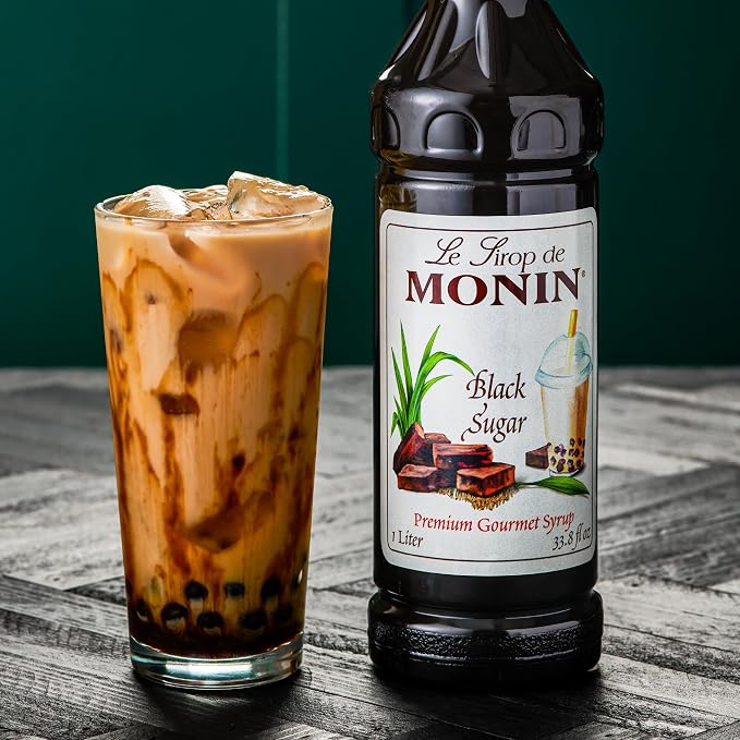 Monin - Black Sugar Syrup, Versatile Flavor, Natural Flavors, Great for Coffees, Cocktails, Shakes, and Kids Drinks, Non-GMO, Gluten-Free (1 Liter) - Image 8