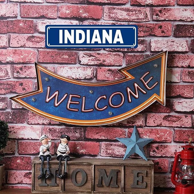 Indiana Sign Man Cave Metal Tin Signs Street Road Sign for Cafes Bar Pub Beer Club Wall Home Decor 16X4 Inches - Image 7