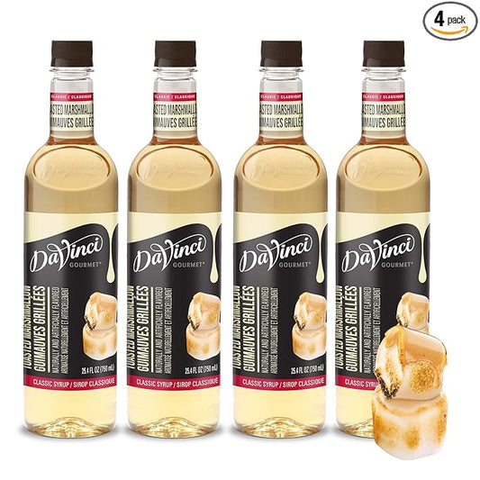 DaVinci Gourmet Classic Toasted Marshmallow Syrup, 25.4 Fluid Ounces (Pack of 4)
