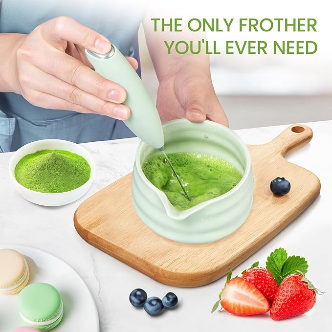 Matcha Whisk Set and Bowl, Matcha Making Kit Whisk, Bowl With Spout, Sifter, Ceramic Whisk Holder, Spoon Japanese Tea Powder Starter Tools For Ceremony Gift (Green, 9 Pack)
