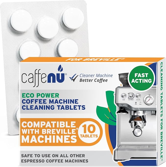 Breville Compatible Cleaning Tablets. 10x 1.4G Espresso Machine Cleaning Tablets. Breville Accessories, Cleans Portafilter & Internal Inaccessible Areas. Coffee Cleaner, All Breville & Sage Machines. by Caffenu