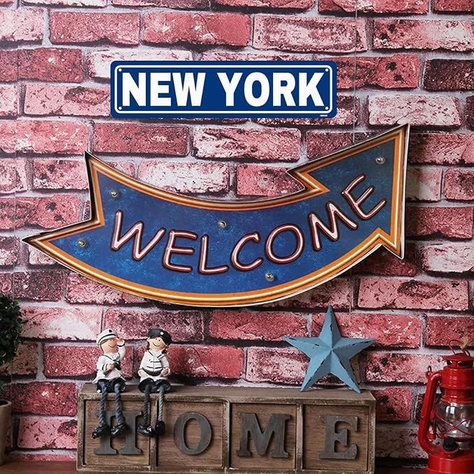 New York Sign Wall Decor Metal Tin Signs Street Signs Metal Sign for Cafes Bar Pub Beer Club Wall Home Decor 16X4 Inches - Image 7