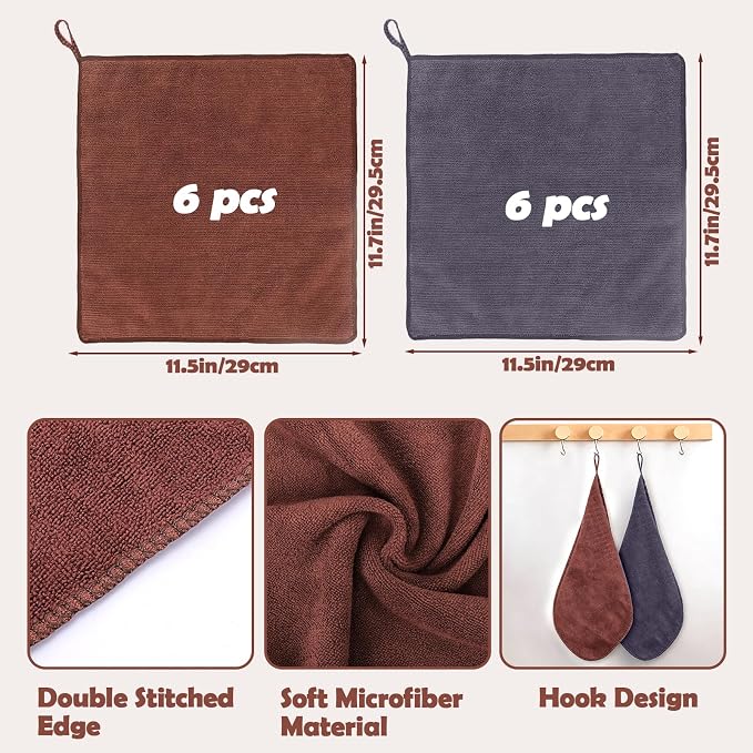 XANGNIER 12 Pack Barista Towels-Professional Microfiber Coffee Cleaning Cloth for Espresso Machine, Steam Wands & Countertops Essential Coffee Bar Tools Accessories,11.7"X11.5" - Image 8
