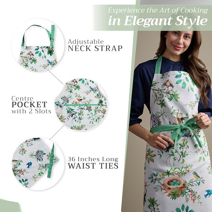 Maison d' Hermine 100% Cotton Apron for women with Pocket Kitchen Chef Apron for Men Cooking Mothers Day Gifts - Image 5