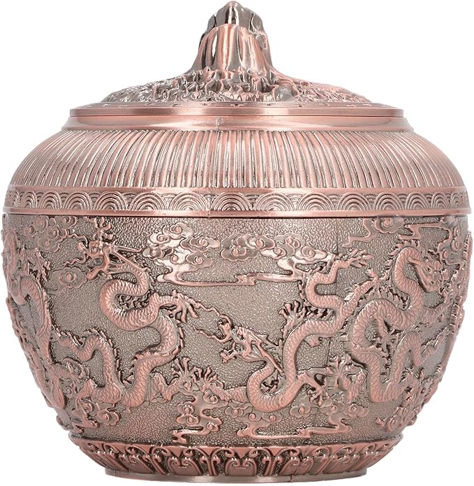 Tea Tin Canister, Loose Leaf Tea Storage Tins Vintage Chinese Style Tea Storage Jars Coffee Tins Food Storage Container for Coffee Candy Herbs and Spices(Copper )
