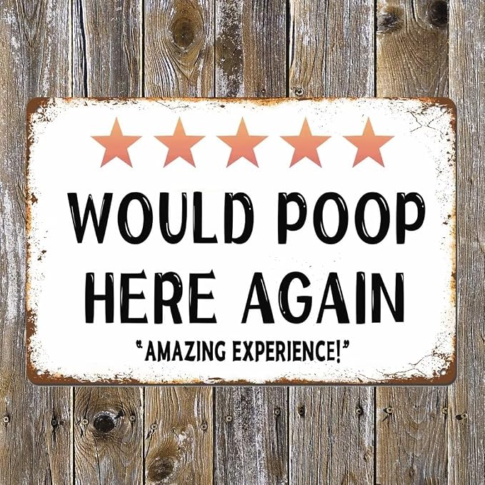 Funny Bathroom Poop Here Sign Bathroom Wall Decor 8 x 12 Inch Funny Door Signs for Bar Cafe Pub Home Toilet Wall Decoration - Image 3