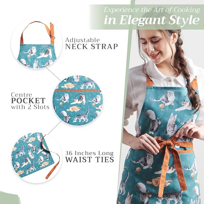 Maison d' Hermine 100% Cotton Apron for women with Pocket Kitchen Chef Apron for Men Cooking Mothers Day Gifts - Image 5