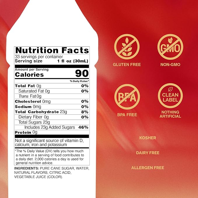 Monin - Grenadine Syrup, Delightfully Sweet, Cranberry-Raspberry Aroma, Natural Flavors, Great for Cocktails, Mocktails, & Smoothies, Non-GMO, Gluten-Free (1 Liter) - Image 2