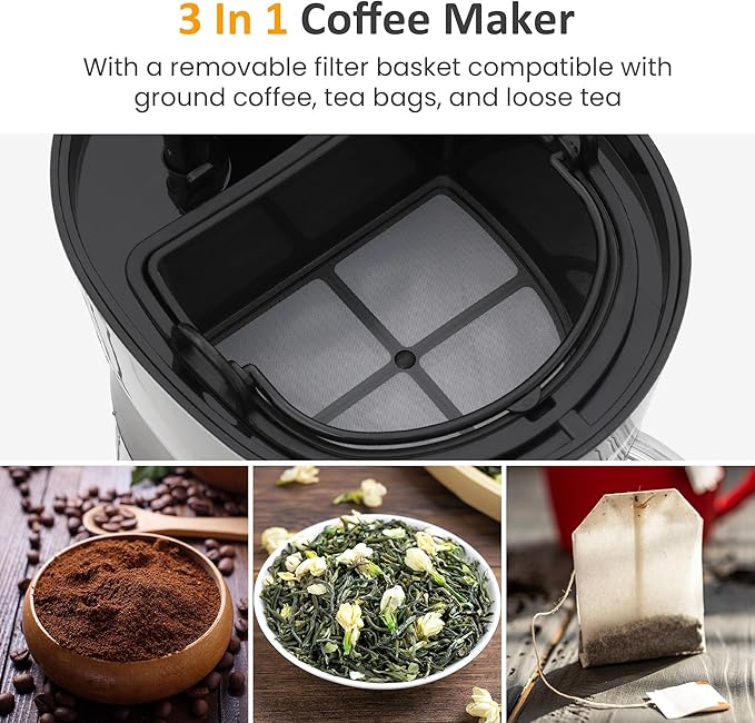 Cold Brew Coffee Maker with Reusable Coffee Filter and Insulated Pitcher, 20 Oz Iced Tea Maker for Ground Coffee, Single Serve Machine for Home, Strength Control for Flavor, Black