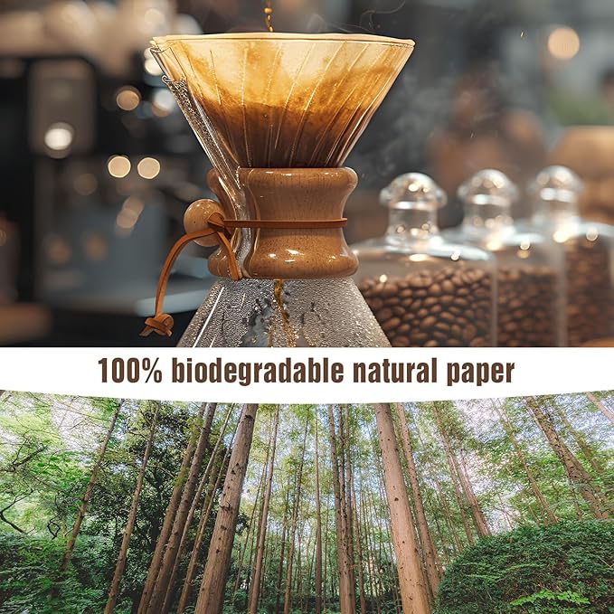 200Pcs Cone Coffee Filters #4, Clinuse Unbleached Size 04 Coffee Filters 8-12 Cup, Disposable Natural Paper Filters, No.4 Cone Filters Compatible with Ninja, Cuisinart, Pour Over and Drip Coffee Maker