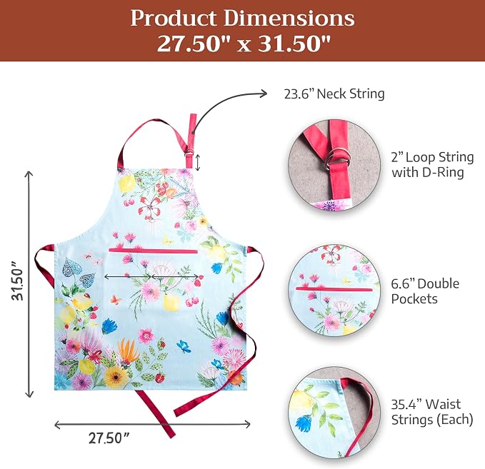 Maison d' Hermine 100% Cotton Apron for women with Pocket Kitchen Chef Apron for Men Cooking Mothers Day Gifts - Image 7