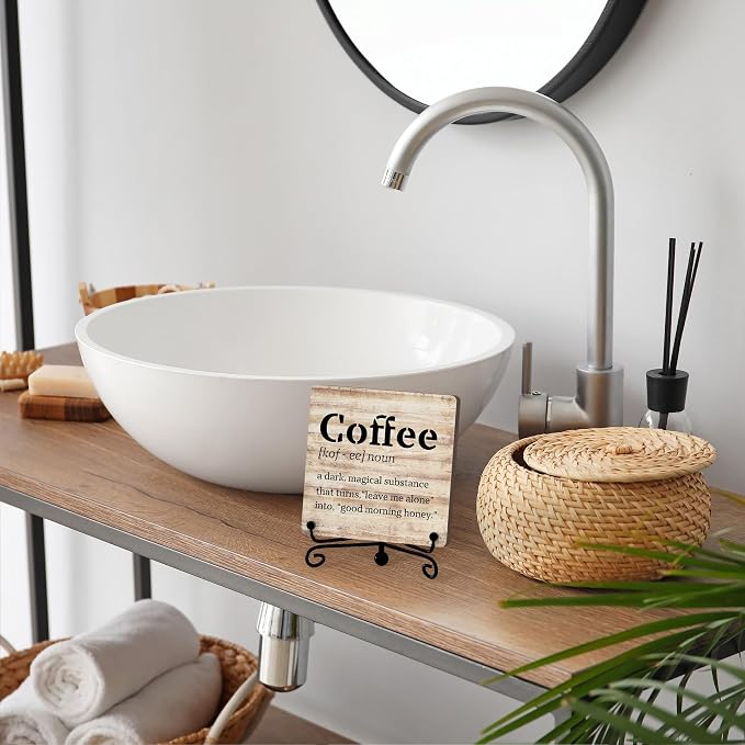 Coffee Bar Decor For Bar, Funny Cute Coffee Signs For Station Cafe Shop, Table Desk Kitchen Shelf Corner Decorations And Accessories (coffe-01) - Image 4