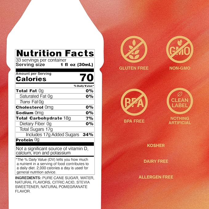 Monin - Pomegranate Syrup, Tart and Sweet, Great for Cocktails and Teas, Gluten-Free, Non-GMO (1 Liter) - Image 2