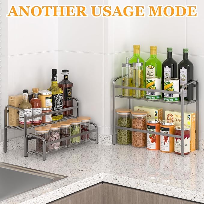 DTUQYX Coffee Syrup Organizer 3-Tier, 12 Bottles Capacity Coffee Syrup Rack,Metal Syrup Stand for Spice, Wine, Liquor, Bottle, Coffee Bar Station Racks Magnetic, No Installation,Grey
