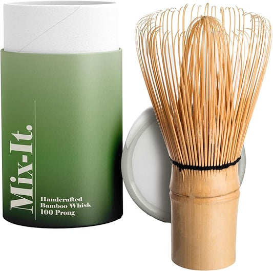Premium Matcha Whisk – 100-Prong Traditional Bamboo Chasen | Mix-It Handmade Japanese Tea Whisk for Ceremonial-Grade Micro-Foam | Authentic Gift for Matcha Lovers
