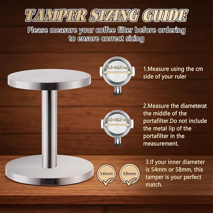Dual-Sided Stainless Steel Espresso Hand Tamper, 58mm and 54mm Coffee Tamper Tool Espresso Press, Upgraded Barista Tools for Portafilter Machine, Dishwasher Safe & Easy Clean - Image 7