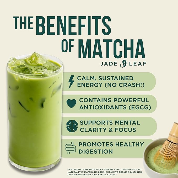 Jade Leaf Matcha Organic Barista Blend Ceremonial Grade Matcha Green Tea Powder - 100% Pure Japanese First Harvest Green Tea for Lattes from Uji and Kagoshima, 454g / 16 Ounce Bulk Pouch (Pack of 1)
