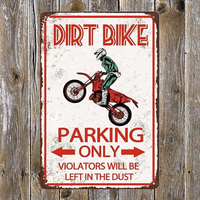 Dirt Bike Accessories For Boys Room Decor Tin Metal Signs - Motorcross Gifts For Men Dirt Bike Birthday Party Supplies Decorations Dirtbike Stuff For Bedroom Garage Bar Yard Fence Wall Decor 12x8 Inch - Image 7