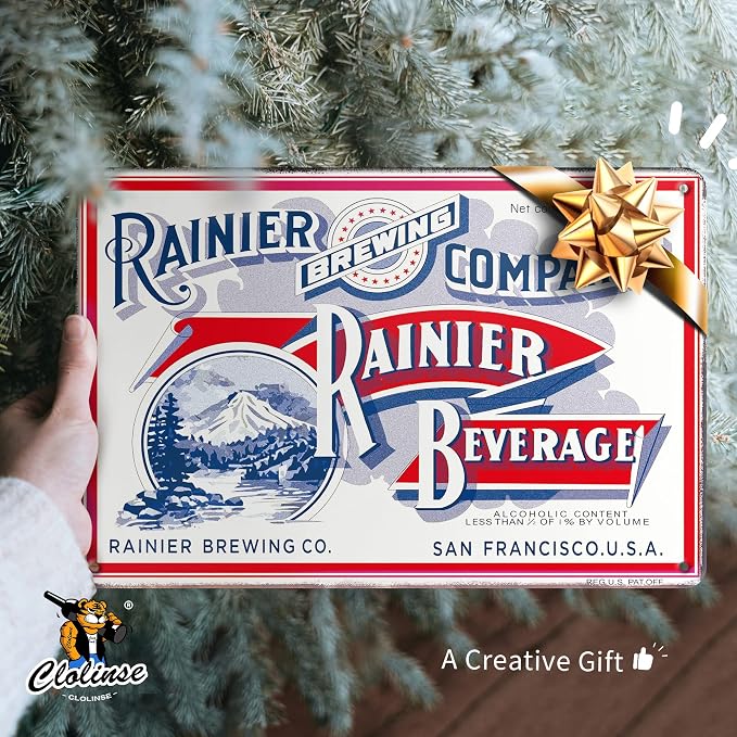 Rainier Beer Signs | Man Cave Decor | Bar Vintage Metal Tin Signs | Garage Retro Home decor | Wall Poster Funny Cool Things Stuff For House Shop Room Coffee 8 * 12 Inch - Image 2