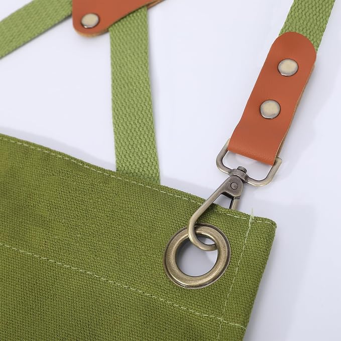 AFUN Aprons for Women Men with Large Pockets, 12-Ounce Cotton Canvas Cross Back Apron - Image 3
