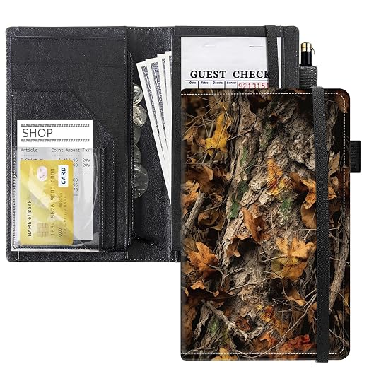 Server Books for Waitress, 5x9 Inch Waitstaff Server Order Pads, 11 Large Pockets, Cute PU Leather Waitress Book Server Wallet with Elastic Band Fit Server Apron,Forest by Unknown