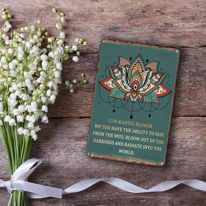 Sanwarm Metal Sign 8X12 Inch, Like A Lotus Flower Inspirational Lotus Vintage Tin Sign Wall Art Decor for Home, Living Room, Kitchen, Garden, Bedroom, Office, Hotel, Cafe And Pub Decoration - Image 6