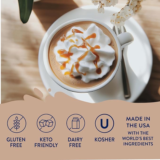 Jordan's Skinny Mixes Sugar Free Coffee Syrup, Vanilla Caramel Crème Coffee Flavoring Syrup, Zero Calorie Drink Mix, Lattes, Baking, Protein Shake or Cocktail, Dairy & Gluten Free, Kosher, 25.4 Fl Oz