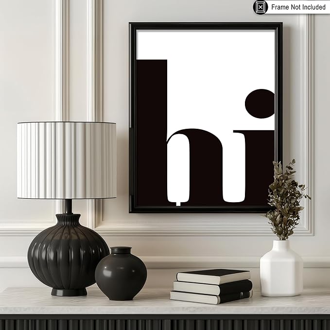 Poster Master Vintage Minimalist Poster - Retro Typography Print - Hi, Greeting, Plain, Modern, Simple - 11x14 UNFRAMED Wall Art - Gift for Artist, Friend - Wall Decor for Living Room, Office, Dorm