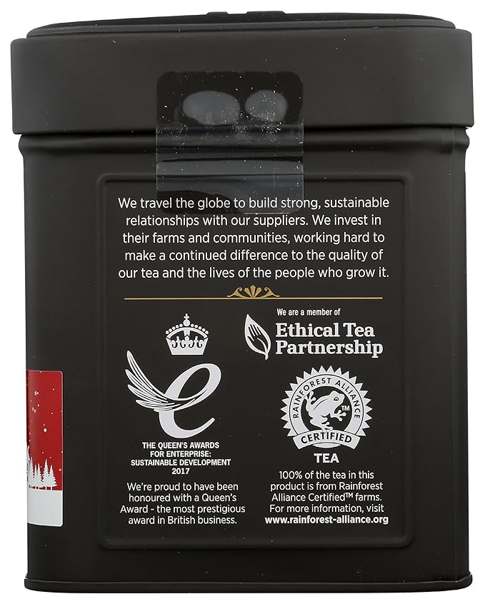 Taylors of Harrogate Spiced Christmas, Holiday Black Tea, Loose Leaf, 4.41 Ounce Tin Caddy, Deep, Festive and Spiced, Caffeinated, Premium Whole Leaf Tea