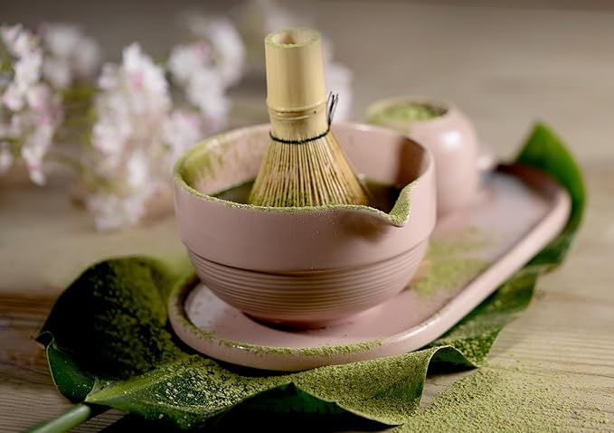 Blush Pink Matcha Set – 7-Piece Ceremonial Matcha Tea Kit with Bowl, Bamboo Whisk & Accessories – Complete Matcha Set for Beginners & Gifts