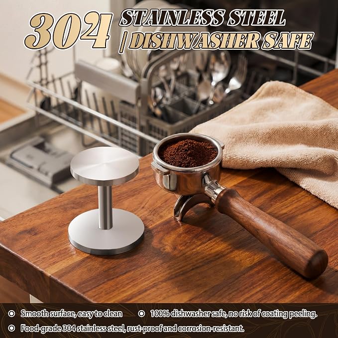 Dual-Sided Stainless Steel Espresso Hand Tamper, 58mm and 54mm Coffee Tamper Tool Espresso Press, Upgraded Barista Tools for Portafilter Machine, Dishwasher Safe & Easy Clean - Image 3
