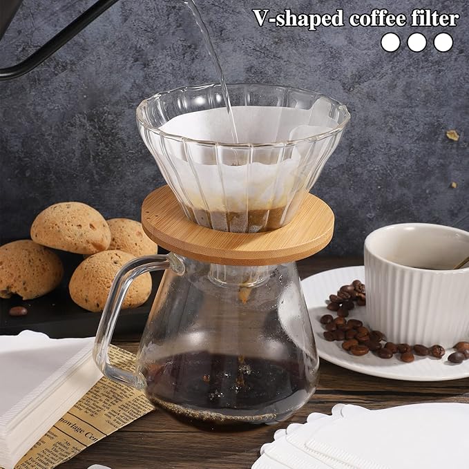 200 Count Coffee Filter, V60 Filter 02 White Cone Coffee Filters Disposable Pour Over Coffee Filter (2-4 Cups)