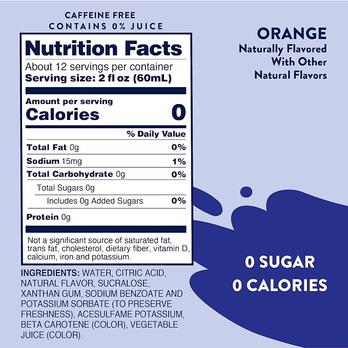 Jordan's Skinny Mixes Sugar Free Syrup, Orange Soda Flavor, Fruit Flavored Water Enhancer, Drink Mix for Iced Tea, Lemonade, Drinks, Low Calorie Water Flavoring, Dairy & Gluten Free Kosher, 25.4 Fl Oz - Image 2