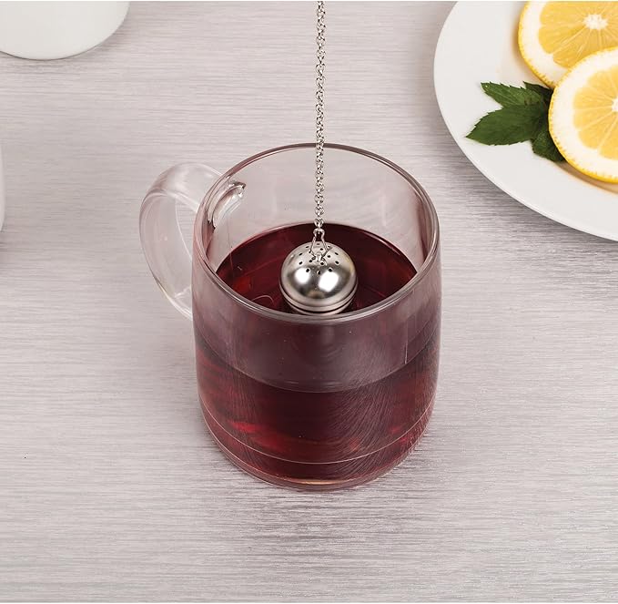 HIC Kitchen Mini Tea Ball Infusers, 18/8 Stainless Steel, Set of 2, For Loose Leaf Tea and Mulling Spices