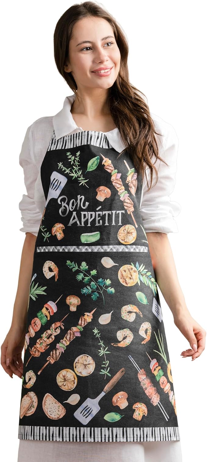 Maison d' Hermine 100% Cotton Apron for women with Pocket Kitchen Chef Apron for Men Cooking Mothers Day Gifts by MaisondHermine