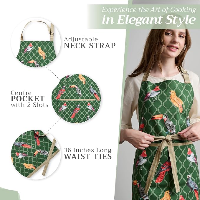 Maison d' Hermine 100% Cotton Apron for women with Pocket Kitchen Chef Apron for Men Cooking Mothers Day Gifts - Image 5