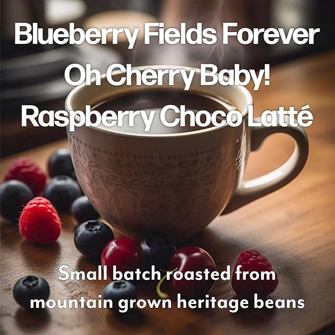 Maud's Blueberry, Cherry & Raspberry Chocolate Flavored Pods Bundle, 54 ct, Medium Roast Flavored Coffee in Single Serve Pods – 100% Arabica Coffee, Compatible with Keurig K Cups Maker - Image 2