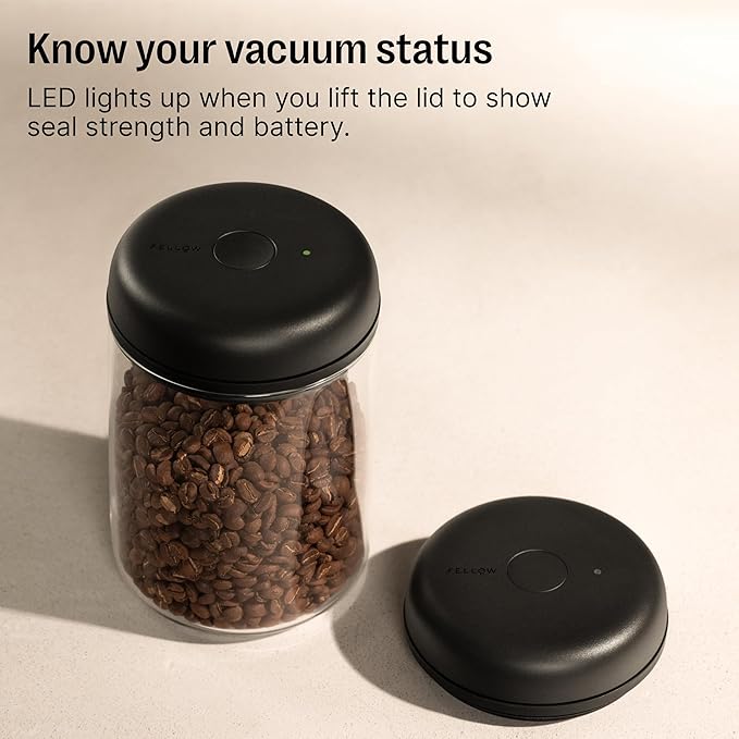 Fellow Atmos Electric Vacuum Canister & Storage Container - Airtight Coffee & Food Storage Containers - Coffee Containers - (Clear Glass, 0.7 Liter)
