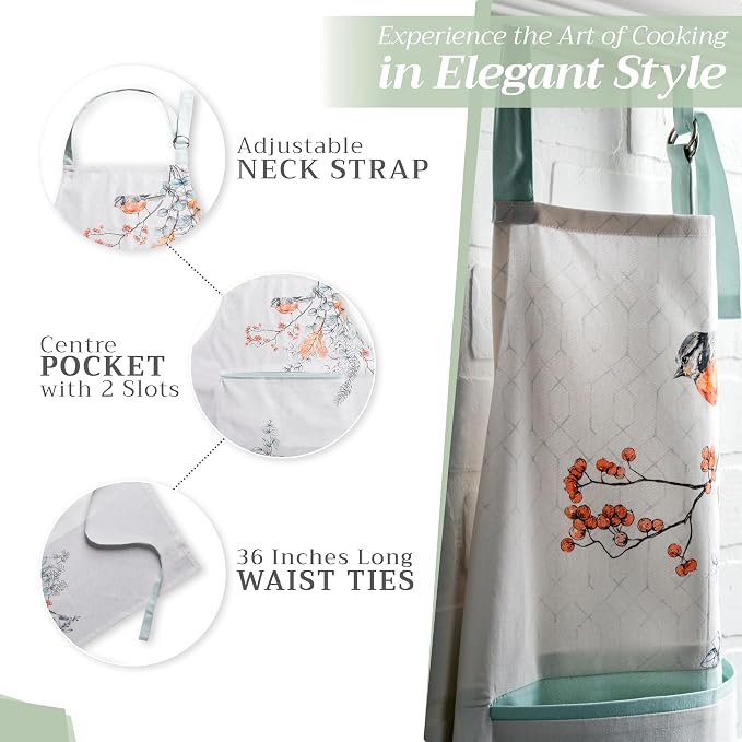 Maison d' Hermine 100% Cotton Apron for women with Pocket Kitchen Chef Apron for Men Cooking Mothers Day Gifts - Image 6