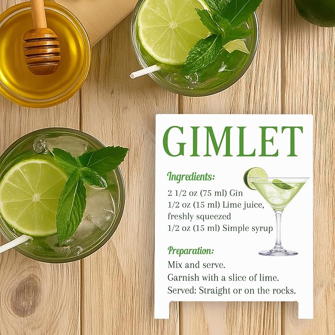 Gimlet Recipe Rustic Bar Decor for Home Cafe Farmhouse Cocktail Sign for Kitchen Bar Cart Accessories Mixology Christmas Gift for Bartender Men Women New Couple - 5.59 x 4.33 inch Acrylic Sign - Image 5
