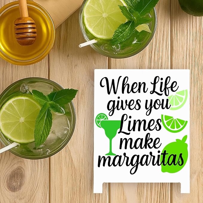 When Life Gives You Limes Make Margaritas Bar Decor Sign Funny Coffee Bar Accessories Plaque for Home Pub Lounge Man Cave Party Decoration for New Couples Drink Lovers & Bartenders Christmas Gifts - Image 5