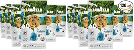 Lavazza TIERRA AMAZONIA USDA ORGANIC Espresso Aluminum Capsules Compatible- Nespresso Original Machines,Medium Roast 100% Arabica,Round & Balanced,chocolate & caramel Intensity 8 of 13(Pack of 120)