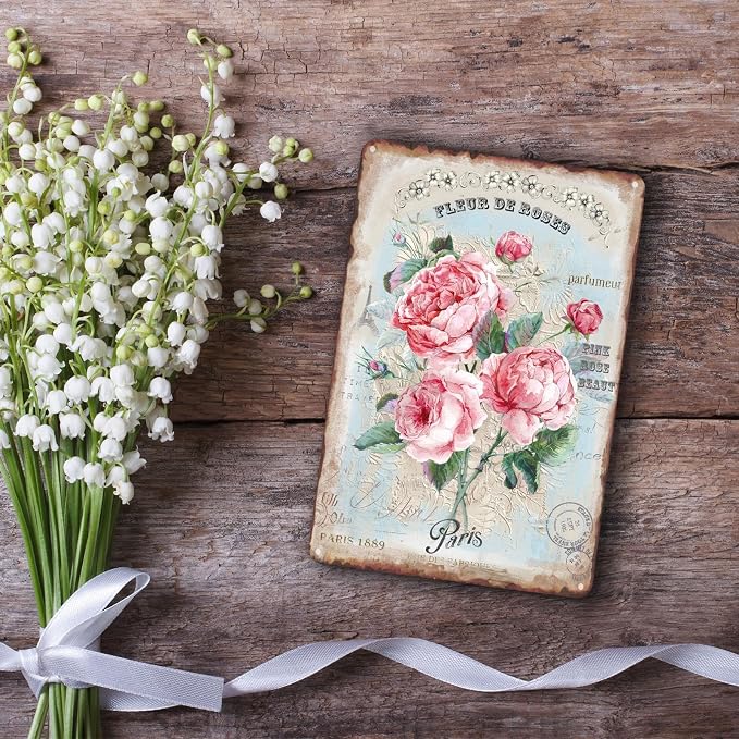 Sanwarm Metal Sign 8X12 Inch, Pink Floral Rose Vintage Tin Sign Wall Art Decor for Home, Living Room, Kitchen, Garden, Bedroom, Office, Hotel, Cafe And Pub Decoration - Image 6