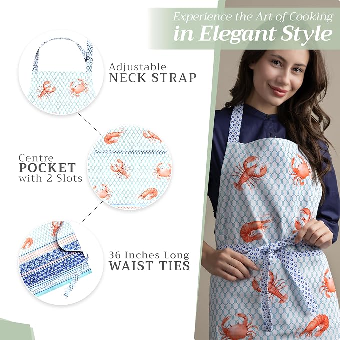 Maison d' Hermine 100% Cotton Apron for women with Pocket Kitchen Chef Apron for Men Cooking Mothers Day Gifts - Image 5