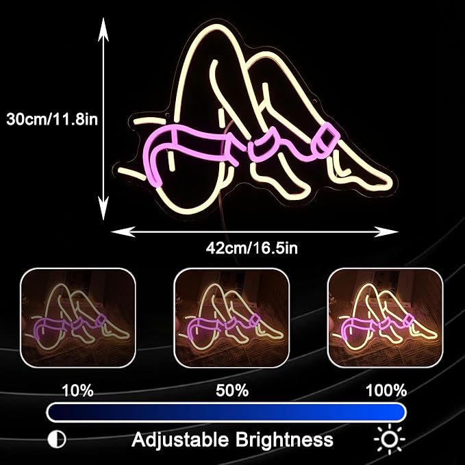 Lady Neon Sign Romantic Woman Neon Light Sign for Wall Decor Dimmable USB Powered Preppy Girl Led Light Sign for Adult Theme Party Bedroom Beauty Salon Man Cave Bar Club Hotel - Image 4